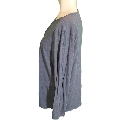 Pure Jill J. Jill Layered Asymmetric Tee Long Sleeve Heathered Blue sz XL - Picture 3 of 7